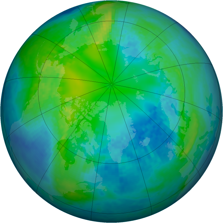 Arctic ozone map for 23 October 2003
